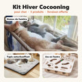 Kit Hiver Cocooning pour chat – hamac de fenêtre, tapis autochauffant et jeu en feutre
